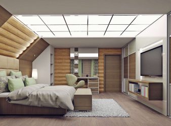 Idéias de design surpreendentes Quartos no sótão: 200 + (Foto) Interiores em estilo contemporâneo