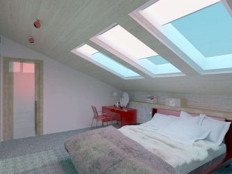 Idéias de design surpreendentes Quartos no sótão: 200 + (Foto) Interiores em estilo contemporâneo