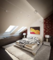 Idéias de design surpreendentes Quartos no sótão: 200 + (Foto) Interiores em estilo contemporâneo