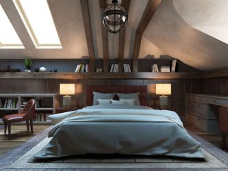 Idéias de design surpreendentes Quartos no sótão: 200 + (Foto) Interiores em estilo contemporâneo