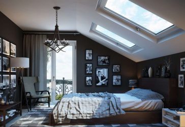 Idéias de design surpreendentes Quartos no sótão: 200 + (Foto) Interiores em estilo contemporâneo