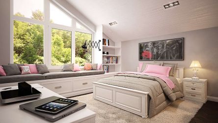 Idéias de design surpreendentes Quartos no sótão: 200 + (Foto) Interiores em estilo contemporâneo