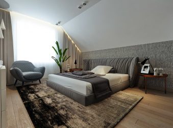 Idéias de design surpreendentes Quartos no sótão: 200 + (Foto) Interiores em estilo contemporâneo