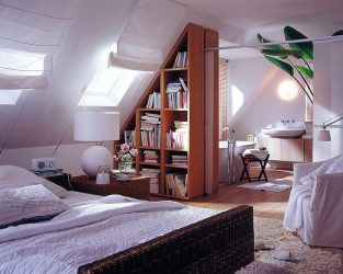 Idéias de design surpreendentes Quartos no sótão: 200 + (Foto) Interiores em estilo contemporâneo