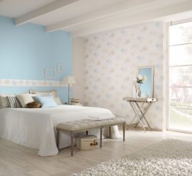 Quarto com papel de parede de duas cores 210+ Foto: Idéias de design que não deixarão ninguém indiferente