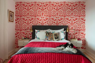 Quarto com papel de parede de duas cores 210+ Foto: Idéias de design que não deixarão ninguém indiferente