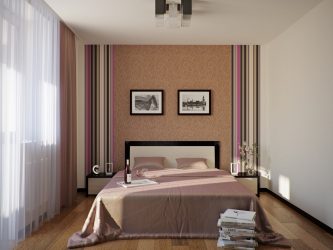 Quarto com papel de parede de duas cores 210+ Foto: Idéias de design que não deixarão ninguém indiferente