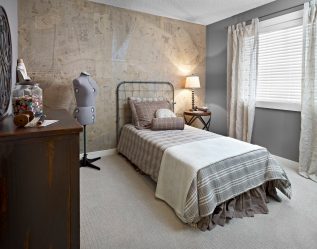 Quarto com papel de parede de duas cores 210+ Foto: Idéias de design que não deixarão ninguém indiferente