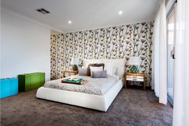 Quarto com papel de parede de duas cores 210+ Foto: Idéias de design que não deixarão ninguém indiferente