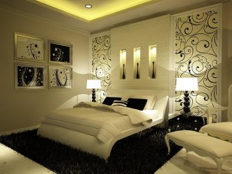 Quarto com papel de parede de duas cores 210+ Foto: Idéias de design que não deixarão ninguém indiferente