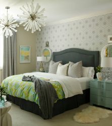 Quarto com papel de parede de duas cores 210+ Foto: Idéias de design que não deixarão ninguém indiferente