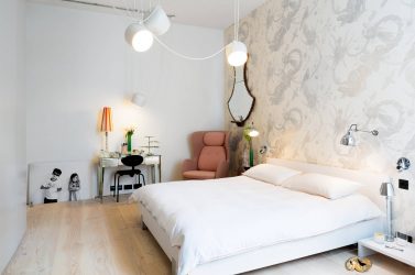 Quarto com papel de parede de duas cores 210+ Foto: Idéias de design que não deixarão ninguém indiferente