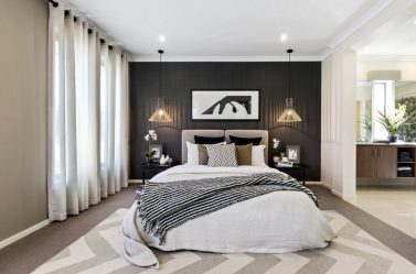 Quarto com papel de parede de duas cores 210+ Foto: Idéias de design que não deixarão ninguém indiferente