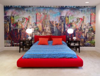 Quarto com papel de parede de duas cores 210+ Foto: Idéias de design que não deixarão ninguém indiferente