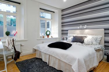 Quarto com papel de parede de duas cores 210+ Foto: Idéias de design que não deixarão ninguém indiferente