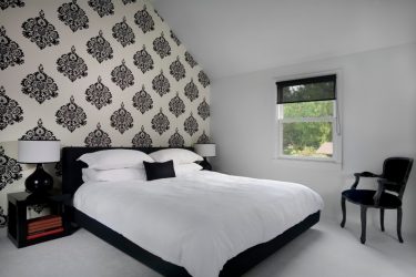 Quarto com papel de parede de duas cores 210+ Foto: Idéias de design que não deixarão ninguém indiferente