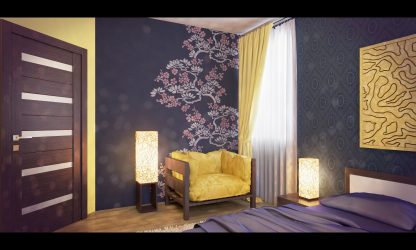 Quarto com papel de parede de duas cores 210+ Foto: Idéias de design que não deixarão ninguém indiferente