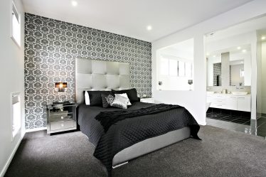 Quarto com papel de parede de duas cores 210+ Foto: Idéias de design que não deixarão ninguém indiferente