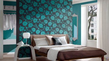 Quarto com papel de parede de duas cores 210+ Foto: Idéias de design que não deixarão ninguém indiferente