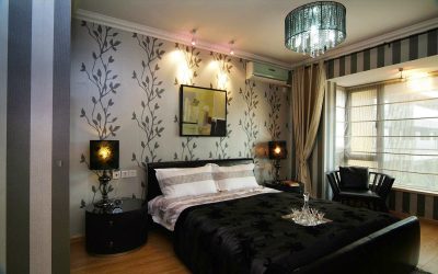 Quarto com papel de parede de duas cores 210+ Foto: Idéias de design que não deixarão ninguém indiferente