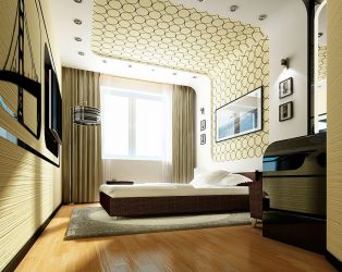 Quarto com papel de parede de duas cores 210+ Foto: Idéias de design que não deixarão ninguém indiferente