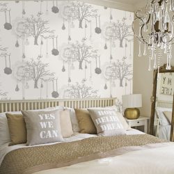 Quarto com papel de parede de duas cores 210+ Foto: Idéias de design que não deixarão ninguém indiferente