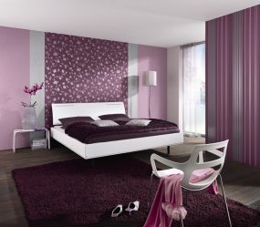 Quarto com papel de parede de duas cores 210+ Foto: Idéias de design que não deixarão ninguém indiferente