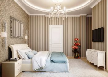Quarto com papel de parede de duas cores 210+ Foto: Idéias de design que não deixarão ninguém indiferente