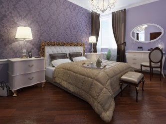 Quarto com papel de parede de duas cores 210+ Foto: Idéias de design que não deixarão ninguém indiferente