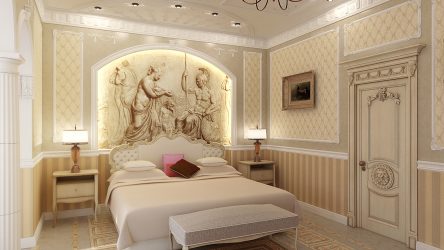 Quarto com papel de parede de duas cores 210+ Foto: Idéias de design que não deixarão ninguém indiferente