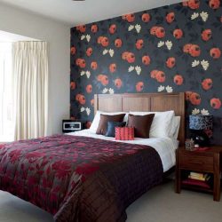 Quarto com papel de parede de duas cores 210+ Foto: Idéias de design que não deixarão ninguém indiferente