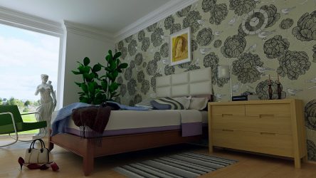 Quarto com papel de parede de duas cores 210+ Foto: Idéias de design que não deixarão ninguém indiferente