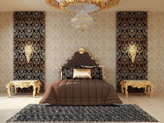 Quarto com papel de parede de duas cores 210+ Foto: Idéias de design que não deixarão ninguém indiferente
