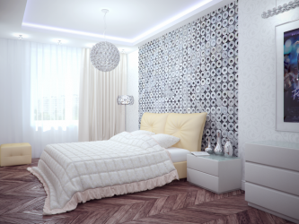 Quarto com papel de parede de duas cores 210+ Foto: Idéias de design que não deixarão ninguém indiferente