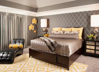 Quarto com papel de parede de duas cores 210+ Foto: Idéias de design que não deixarão ninguém indiferente