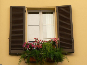 Exemplos de sucesso da transformação da fachada da casa com a ajuda de persianas para janelas (madeira, metal, plástico). Tornar simples e bonito (+ Avaliações)