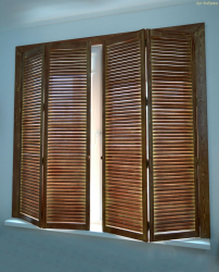Exemplos de sucesso da transformação da fachada da casa com a ajuda de persianas para janelas (madeira, metal, plástico). Tornar simples e bonito (+ Avaliações)