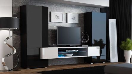 Paredes modernas na sala de estar (370+ Photos): Modern room style