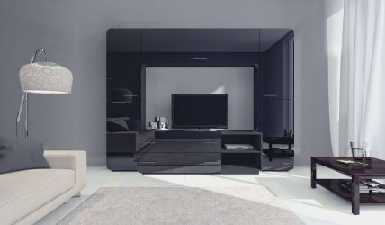 Paredes modernas na sala de estar (370+ Photos): Modern room style