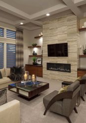 Paredes modernas na sala de estar (370+ Photos): Modern room style