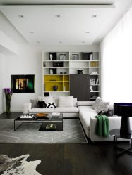 Paredes modernas na sala de estar (370+ Photos): Modern room style