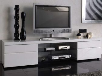 Mesas de cabeceira em estilo moderno: 200 + (Foto) Idéias originais para TV (canto, branco, vidro)