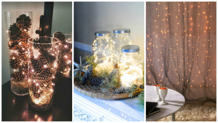 Criando um feriado ou uma decoração interessante com guirlandas: 145+ (fotos) de decoração deslumbrante, janelas, árvores de Natal, paredes. Idéias arrojadas que podem mudar seu interior. 4 master classes