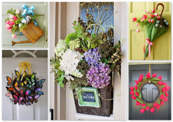 Idéias legais com as próprias mãos: Decorações na porta para todas as ocasiões (80 + Foto). Design sazonal e temático (+ Avaliações)