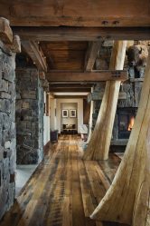 Acabamento de pedra interior (215 Foto): Segredos de um interior forte
