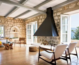 Acabamento de pedra interior (215 Foto): Segredos de um interior forte