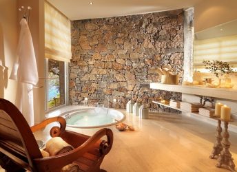 Acabamento de pedra interior (215 Foto): Segredos de um interior forte