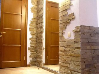 Acabamento de pedra interior (215 Foto): Segredos de um interior forte