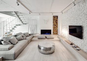 Acabamento de pedra interior (215 Foto): Segredos de um interior forte