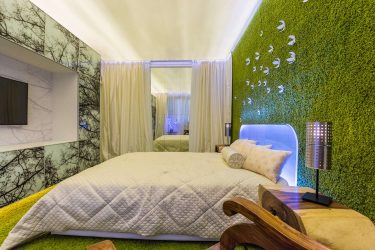 Como fazer um quarto verde interior o melhor lugar para relaxar? 175+ (Fotos) Opções de design (cortinas, papel de parede, paredes)